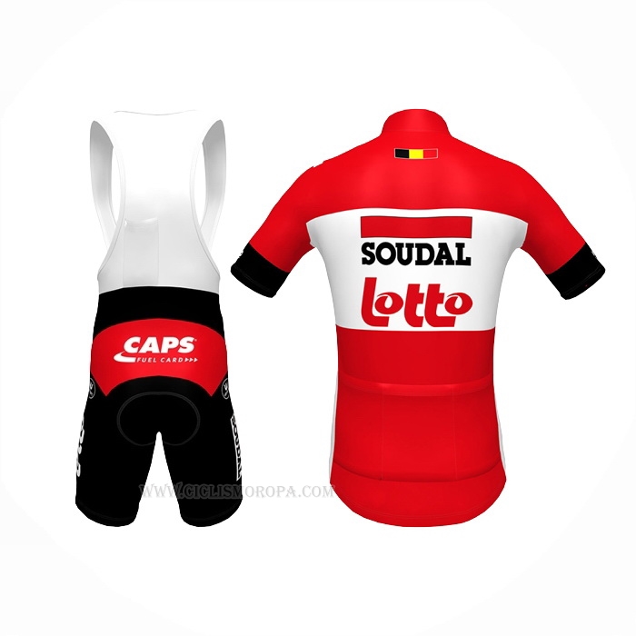 2022 Ropa Ciclismo Lotto Soudal Rojo Mangas Corta y Culotte Corto